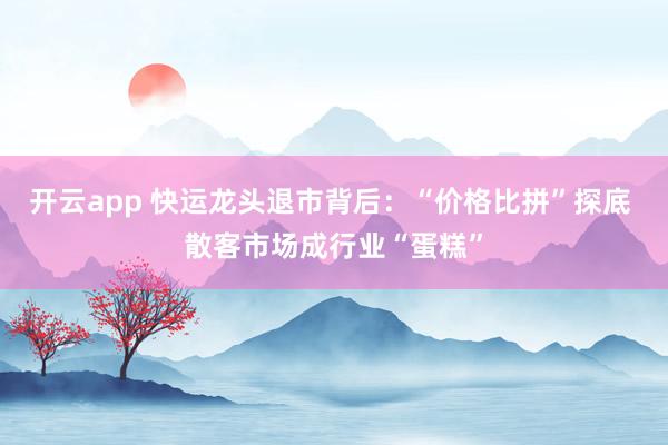 开云app 快运龙头退市背后：“价格比拼”探底 散客市场成行业“蛋糕”