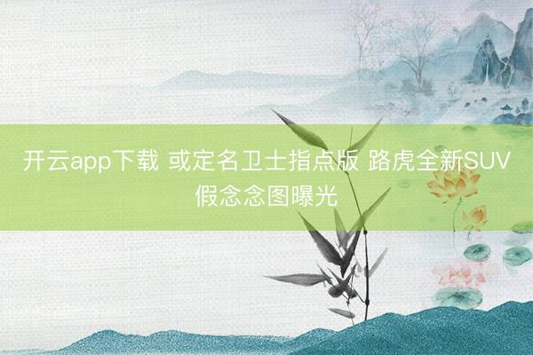 开云app下载 或定名卫士指点版 路虎全新SUV假念念图曝光